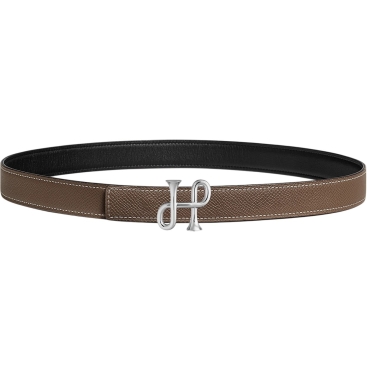 Thắt lưng nữ Hermes Cor Baroque Belt Buckle Reversible Leather Strap Étoupe 24 mm