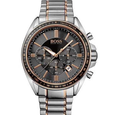 Đồng hồ Hugo Boss nam dây kim loại Chronograph Two Tone Steel Bracelet Strap Driver Sport Watch