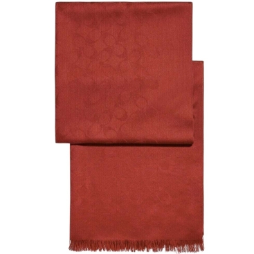 Khăn choàng nữ Coach Fringe Scarf Signature C Logo Wrap True Red F76394