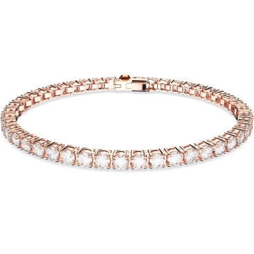 Lắc tay Swarovski Matrix Tennis Bracelet Round Cut Rose Gold-tone Plated 5657661