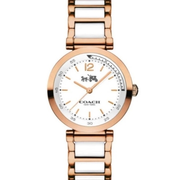 Đồng hồ đeo tay Coach nữ Rose Gold White Ceramic Ladies Bracelet Watch 14502463