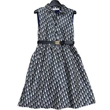 Áo đầm nữ dáng xòe Dior kèm thắt lưng