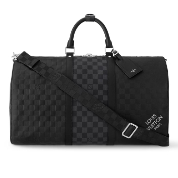 Túi đeo chéo du lịch LV Louis Vuitton Keepall Bandoulière 50 Bag Damier Infini Cowhide and Damier Graphite Coated Canvas