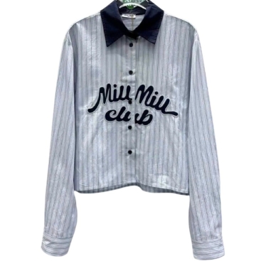 Áo nữ tay dài cổ bẻ Miu Miu