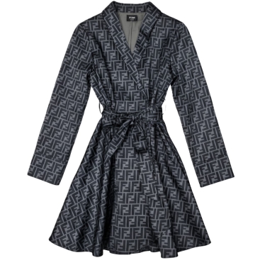 Áo đầm cổ vest dáng xòe Fendi