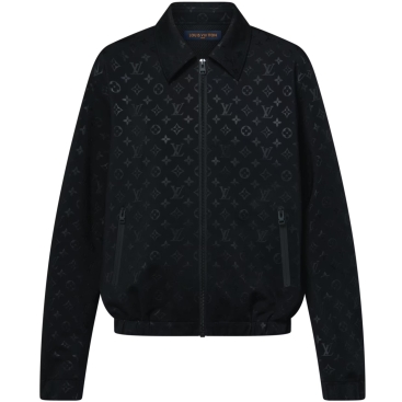 Áo khoác nữ LV Louis Vuitton Monogram Zip-Up Jacket Black