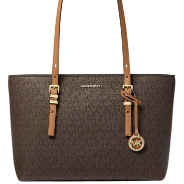 Túi xách Michael Kors Quinn Medium Signature Logo and Leather Tote Bag Brown