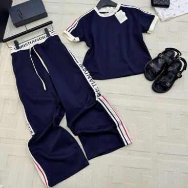 Combo bộ áo thun xanh dương đậm Dior 