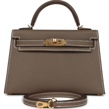 Túi xách Hermès Kelly Sellier 20 Etoupe Epsom Gold Hardware