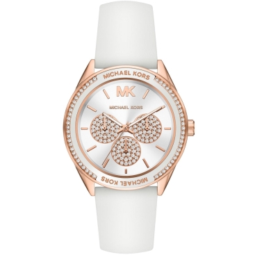 Đồng hồ đeo tay nữ Michael Kors Oversized Rose Gold-tone Sports Watch With Silicone Strap MK6945