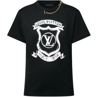 Combo áo thun đen quần jean short nữ LV