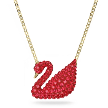 Dây chuyền nữ Swarovski Thiên Nga đỏ Iconic Swan Pendant Red Gold-tone Plated 5465400