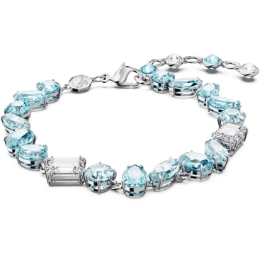 Vòng đeo tay nữ Swarovski Gema xanh Bracelet Mixed Cuts Blue Rhodium Plated 5666018