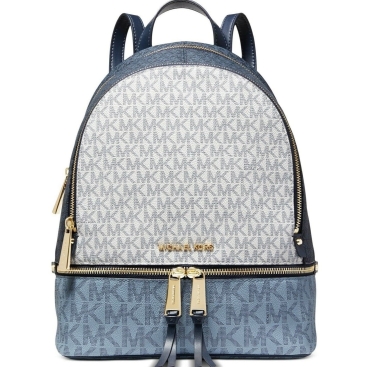 Ba lô MK Michael Kors Rhea Zip Medium Monogram Backpack Blue