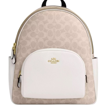 Ba lô Coach Court Backpack In Signature Canvas Sand Chalk CZ176