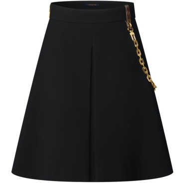Váy nữ đen LV Chain Detail A-Line Mini Skirt