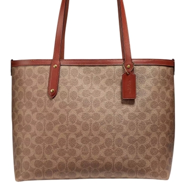 Túi xách Coach Central Tote With Zip In Signature Canvas Sand Brown 69422