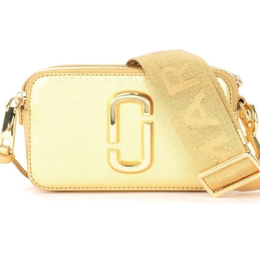 Túi xách nữ màu vàng ánh kim Marc Jacobs The Snapshot Metallic Gold Camera Bag