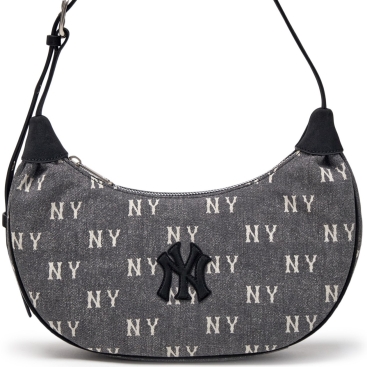 Túi kẹp nách nữ MLB Classic Monogram Vintage Denim Hobo Bag New York Yankees Grey 3ABQMV55N-50CGS