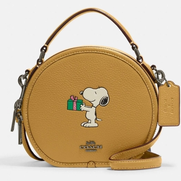Túi đeo chéo nữ Coach X Peanuts Canteen Crossbody With Snoopy Present Motif