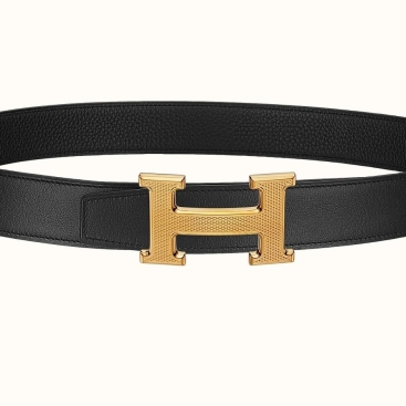 Dây thắt lưng unisex Hermes H Guillochee Belt Buckle Reversible Leather Strap 32mm Beltkit