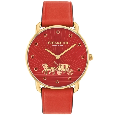 Đồng hồ đeo tay Coach Womens Elliot Red Leather Strap Watch 14504615