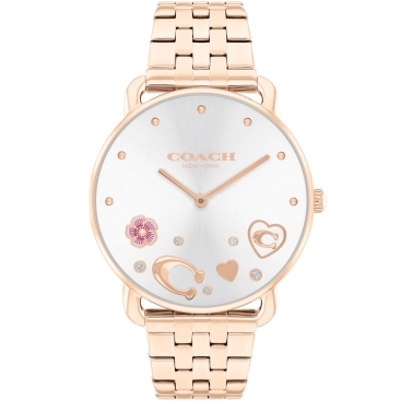 Đồng hồ đeo tay nữ Coach Elliot Silver Rose Gold-Toned Stainless Steel Bracelet Watch 14504285