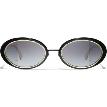 Mắt kính Chanel Oval Sunglasses Black 9578B