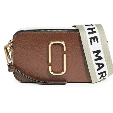 Túi xách nữ Marc Jacobs màu nâu The Snapshot Leather Camera Bag In Classic Brown Multi