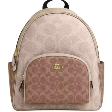 Ba lô Coach Coat Backpack in Blocked Signature Canvas Sand CZ771