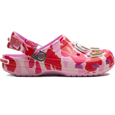 Dép nữ Crocs x Bape Classic Clog Carnation A Bathing Ape ABC Camo Pink 209627-6I2