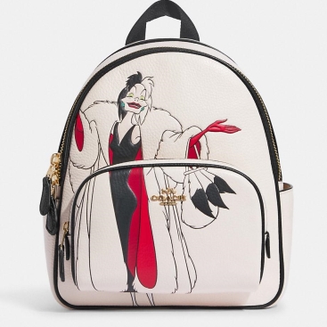Balo màu trắng Coach Disney X Coach Mini Court Backpack With Cruella Motif