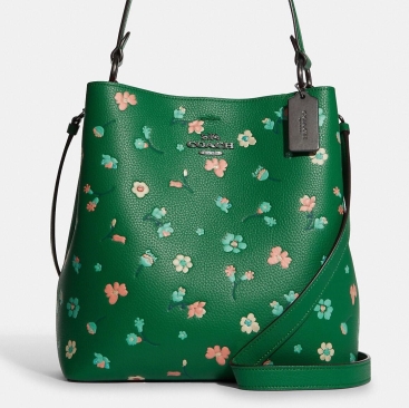 Túi đeo chéo nữ Coach Town Bucket Bag With Gunmetal Green Multi Mystical Floral Print 