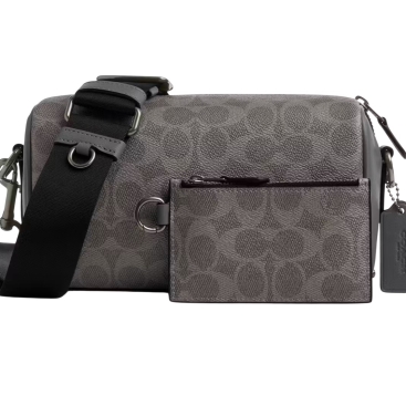 Túi đeo chéo Coach Axle Crossbody Bag in Signature Canvas Gray Charcoal CV762