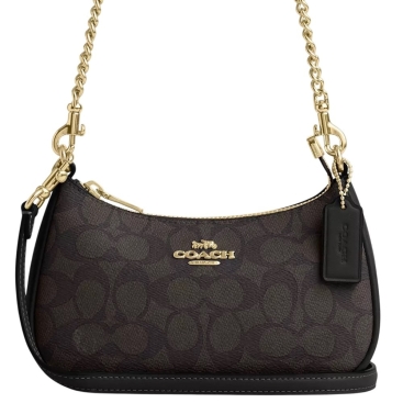 Túi đeo chéo Coach Teri Mini Crossbody Bag In Signature Canvas Walnut CW323