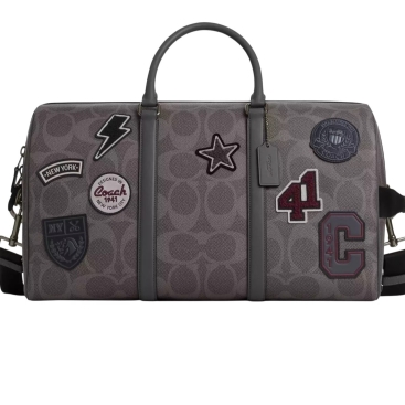 Túi du lịch Coach Venturer Bag In Maxi Signature Canvas With Patches Grey Multi CCG42