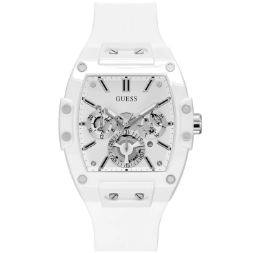 Đồng hồ Nam đeo tay màu trắng Guess Mens White Phoenix Silicone Multi-function Watch GW0203G2