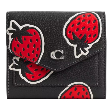 Ví nữ cầm tay Coach Winn Small Wallet Strawberry Print Black CU474