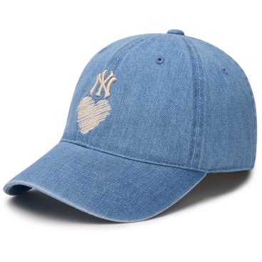 Nón lưỡi trai MLB NY Blue Denim Heart Unstructured Ball Cap New York Yankees 3ACPH024N-50BLL