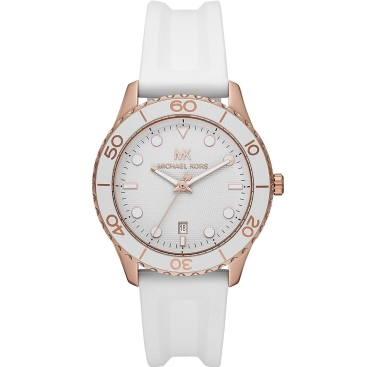 Đồng Hồ đeo tay Michael Kors Runway Dive Oversized Rose Gold-Tone Silicone Strap Watch MK6853