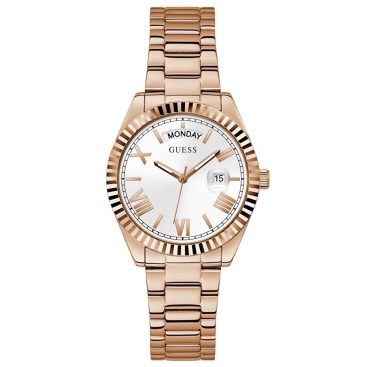 Đồng hồ nữ dây kim loại Guess Luna Rose Gold Stainless Steel Bracelet Ladies Watch GW0308L3