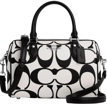 Túi xách dáng trống Coach Rowan Satchel In Signature Canvas Chalk Multi CP089