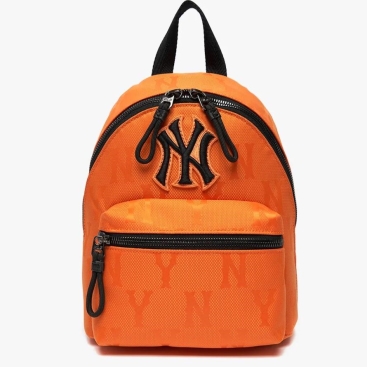 Balo nữ màu cam MLB NY Monogram Nylon Jacquard Mini Backpack New York Yankees 3ABKS011N-50ORS
