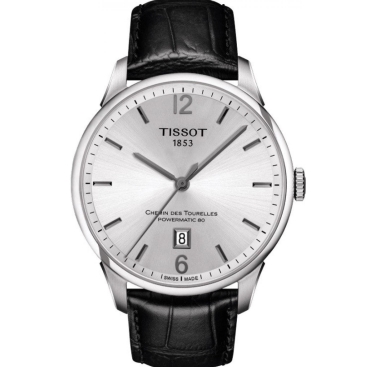 Đồng hồ dây da đen Nam Tissot Men´s T099.407.16.037.00 T-Classic Chemin Des Tourelles Watch
