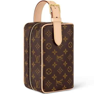 Túi xách nâu Louis Vuitton Trousse Toilette Locker Dopp Kit Monogram Canvas