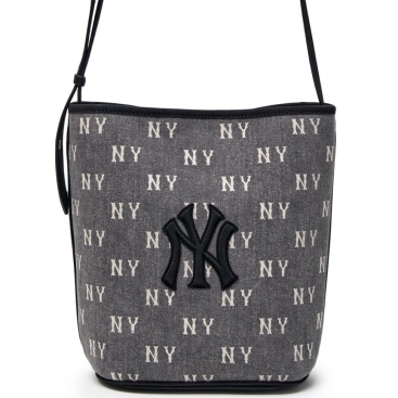 Túi đeo chéo MLB Classic Monogram Vintage Denim Bucket Bag New York Yankees Grey 3ABMMV65N-50CGS 