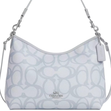 Túi đeo chéo Coach Laurel Shoulder Bag In Sketch Signature Canvas Ice Blue CBH87