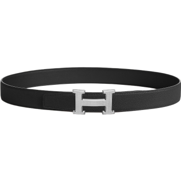Thắt lưng Hermes H Guillochee Belt Buckle Reversible Leather Strap Noir 38 mm
