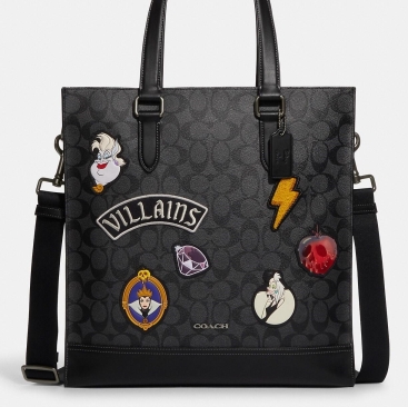 Túi xách nam Tote Coach Disney X Coach Graham Structured Tote In Signature Canvas With Patches CC559