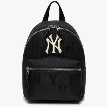 Balo đen kèm ví NY MLB Monogram Nylon Jacquard Mini Backpack New York Yankees 3ABKS011N-50BKS